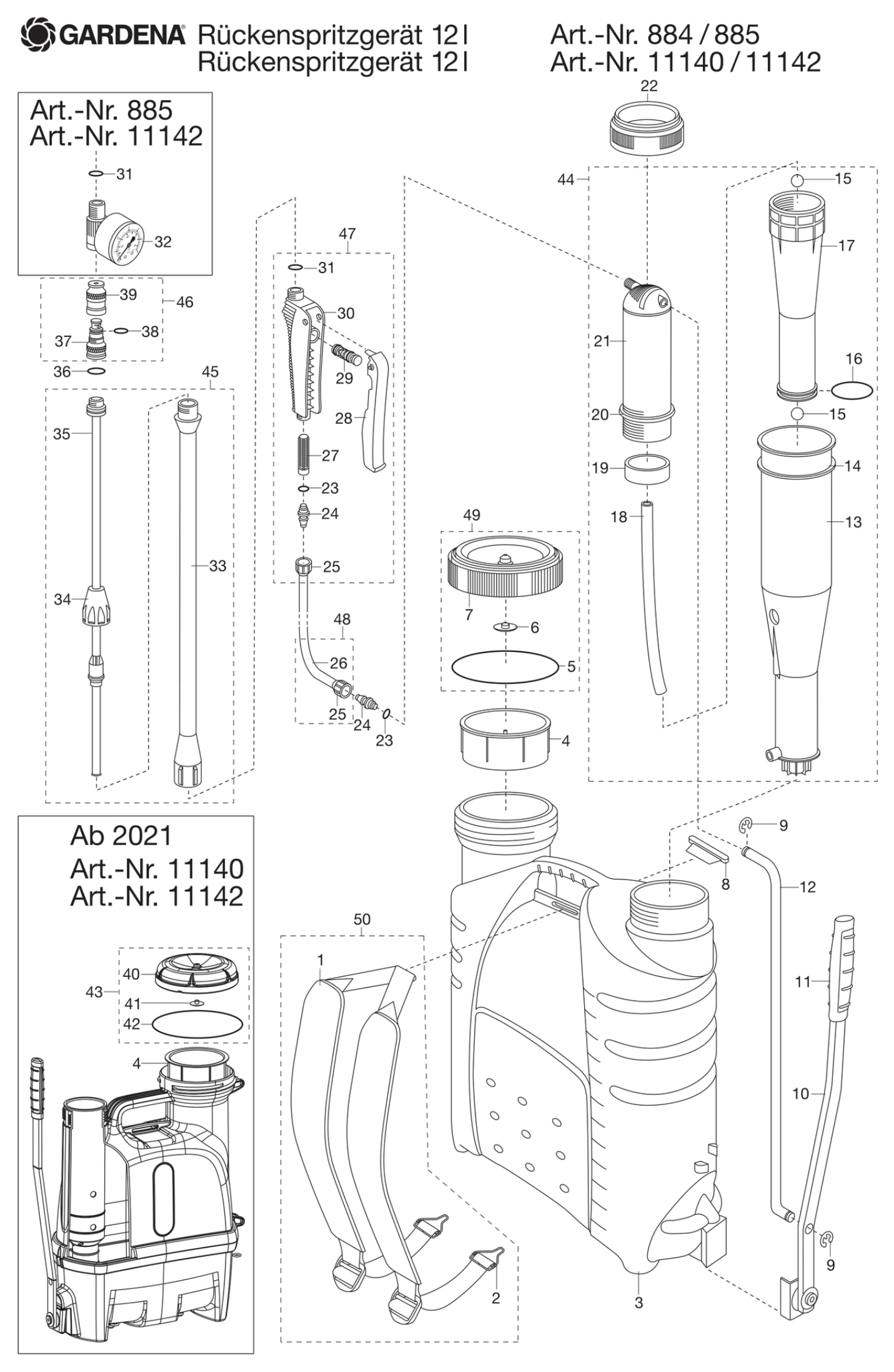 Schema piese de schimb 11140 POMPA STROPIT 12L