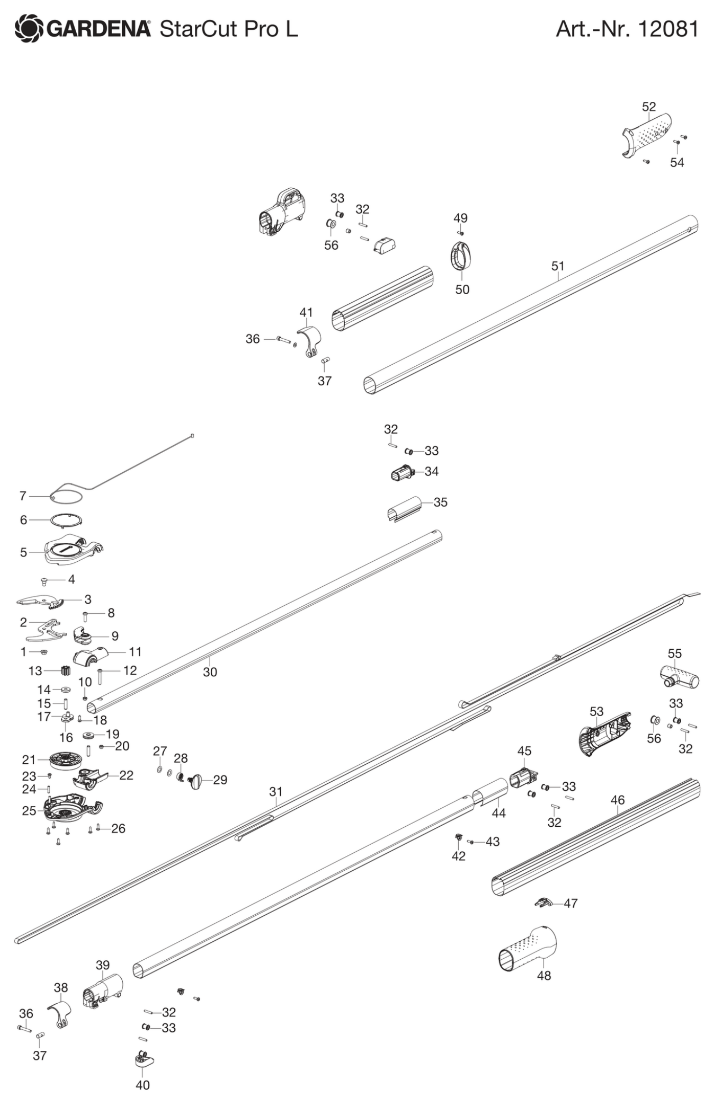 Schema piese de schimb FOARFECA TELESCOPICA STARCUT PRO L    12081