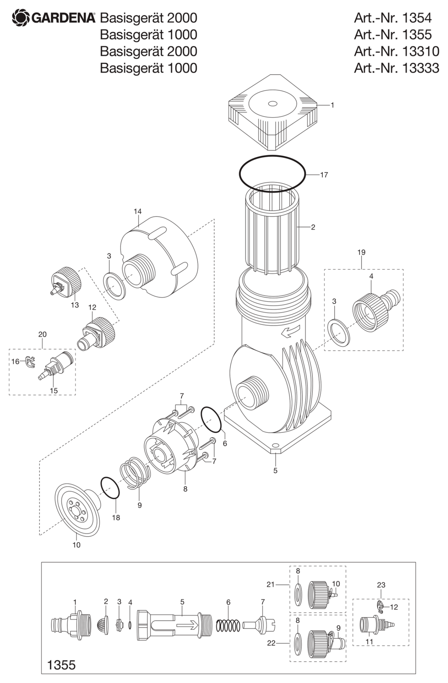Schema piese de schimb FILTRU REDUCTOR PRESIUNE 1000L/H  13333