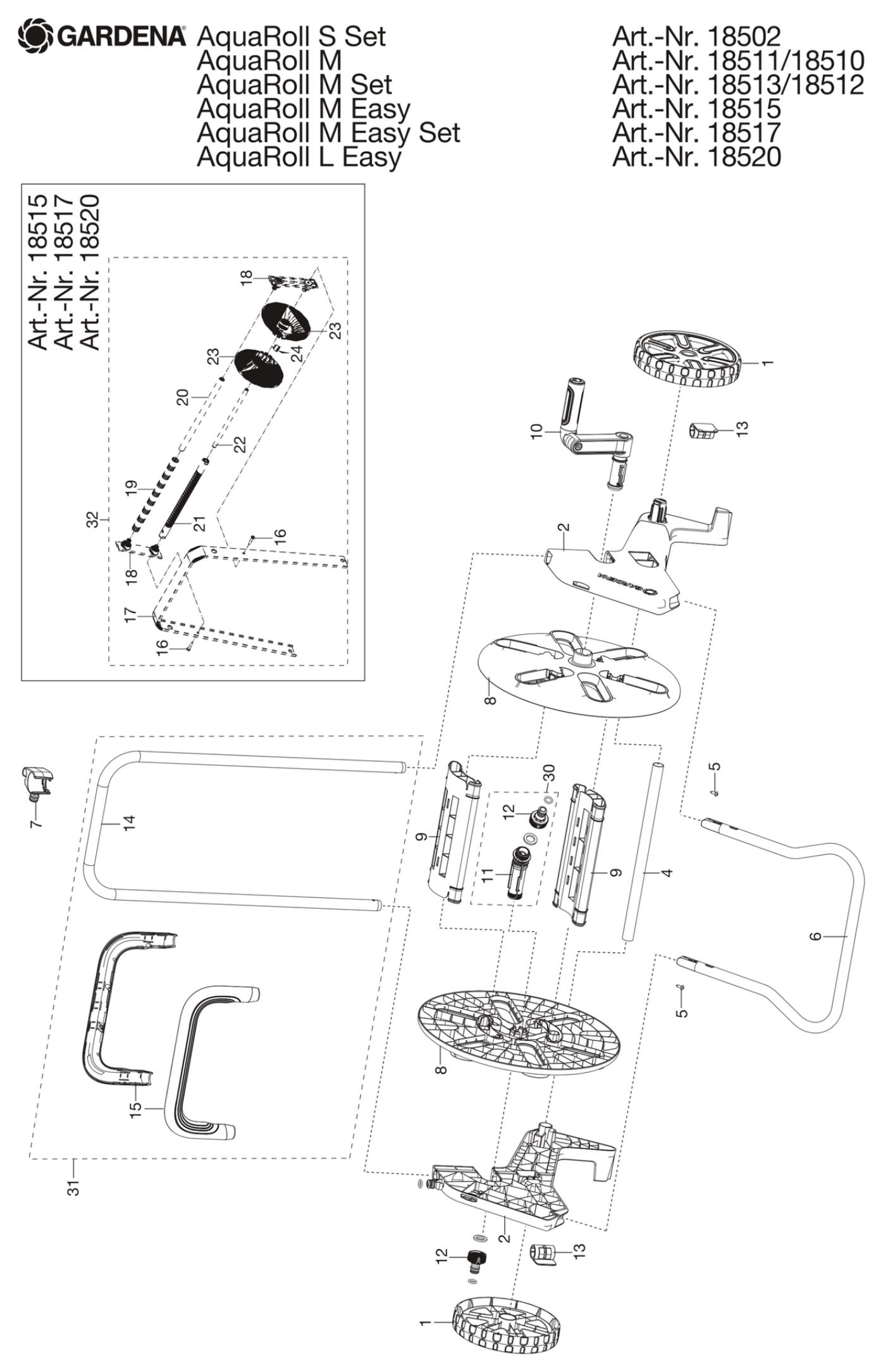 Schema piese de schimb CARUCIOR PENTRU FURTUN M AQUAROLL 18511