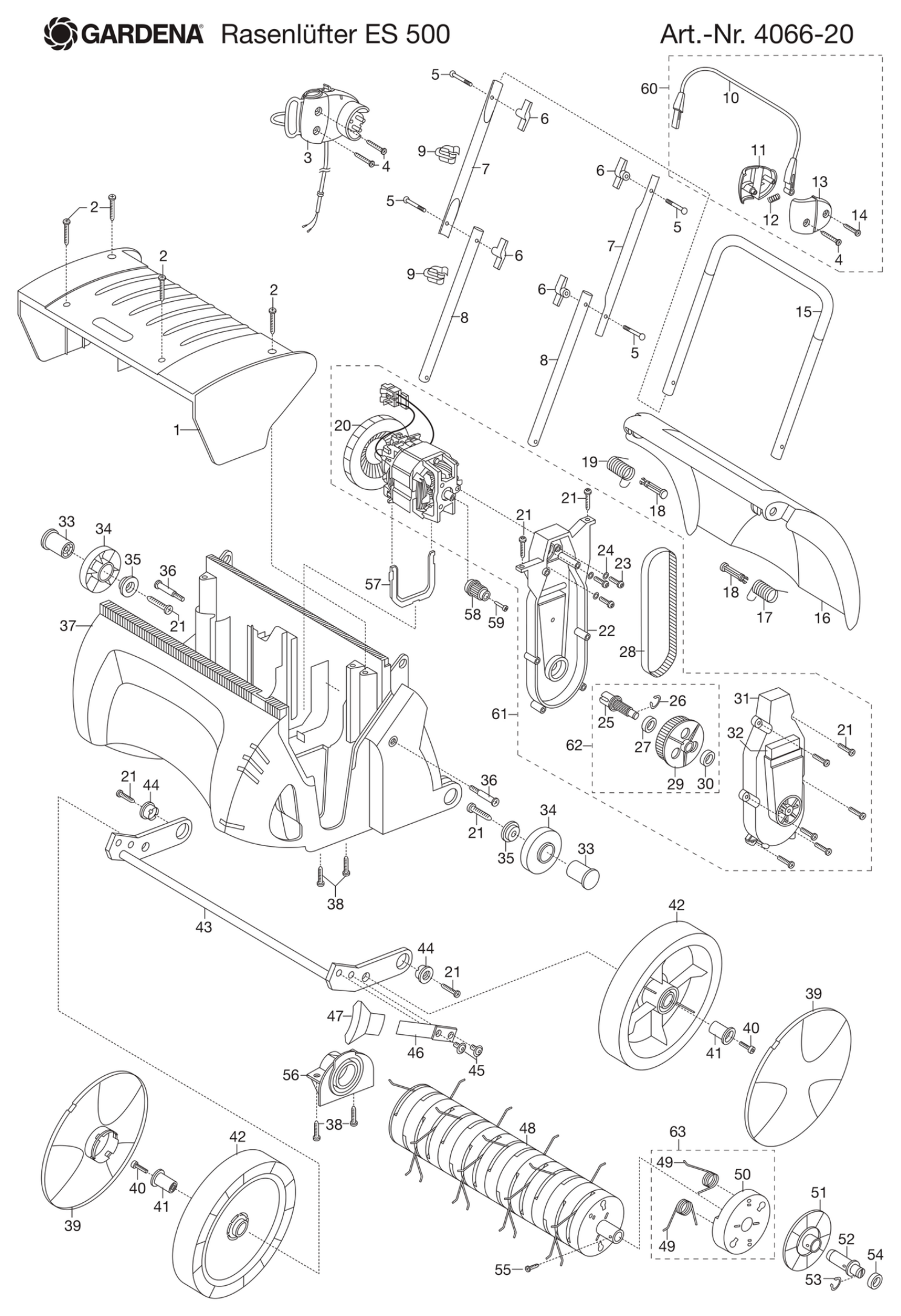 Schema piese de schimb Aerator electric ES 500 4066