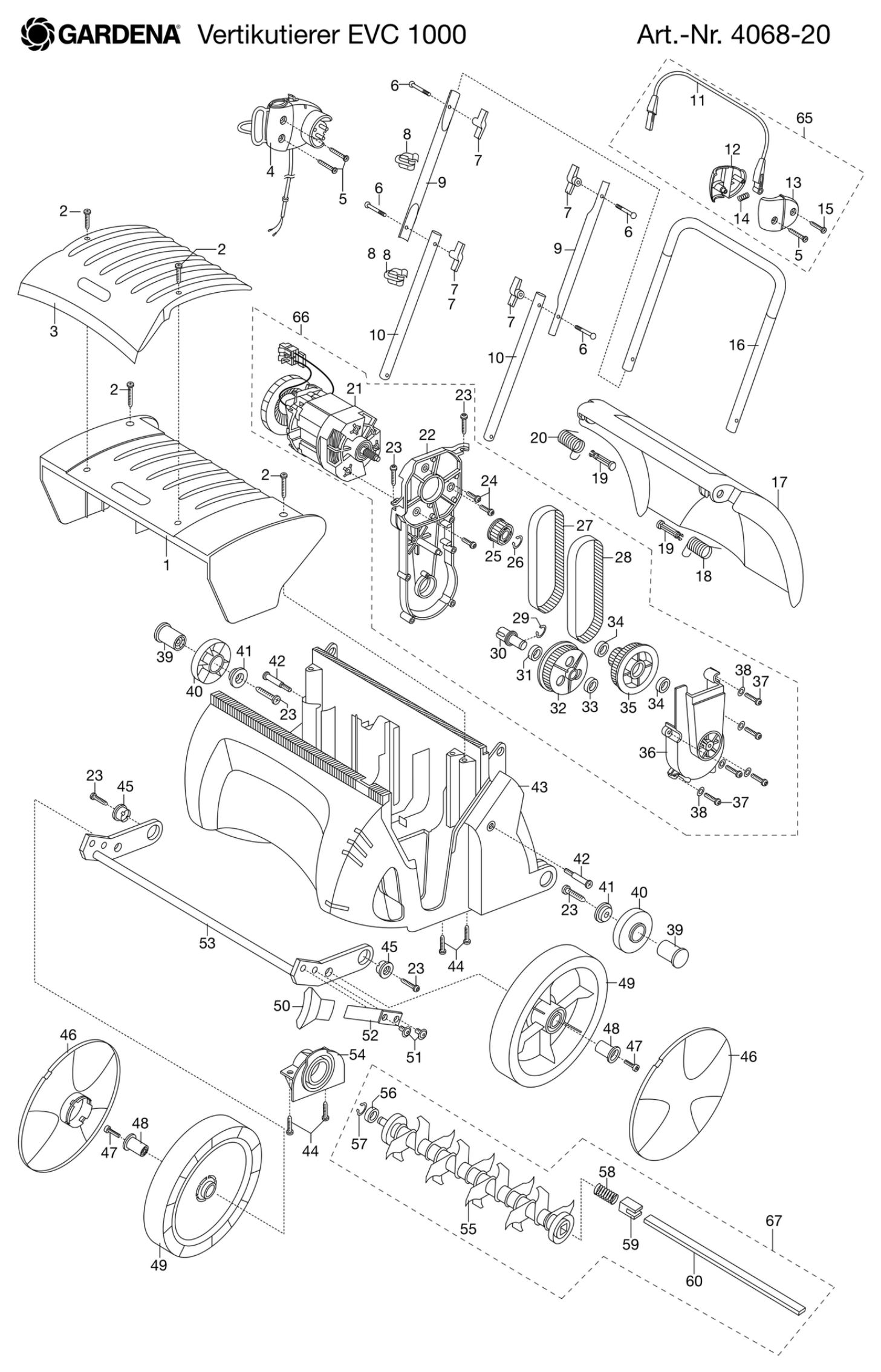 Schema piese de schimb Aerator afanator electric EVC 1000 4068