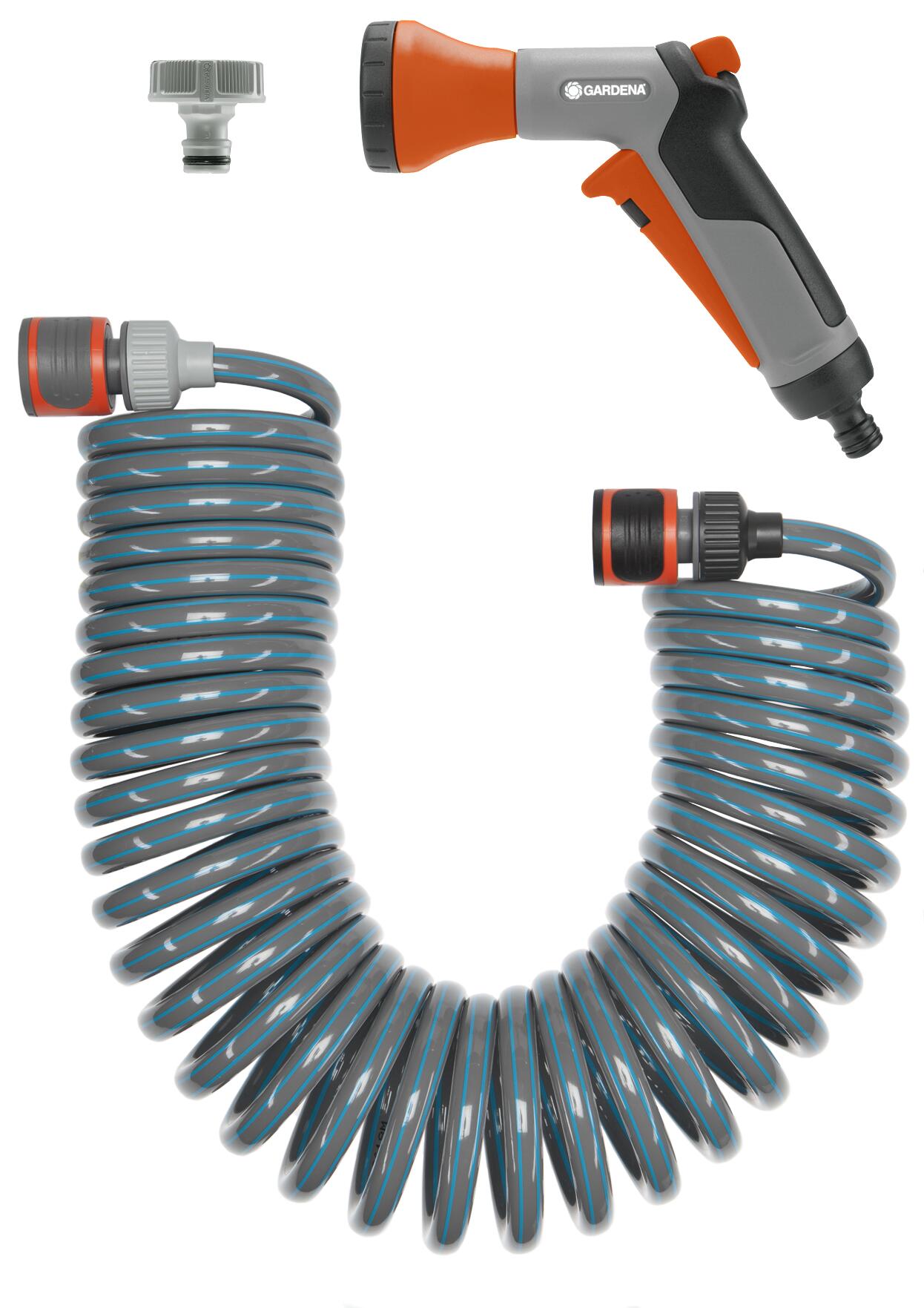 Set furtun spiralat 10m cu conectori si pistol 4647