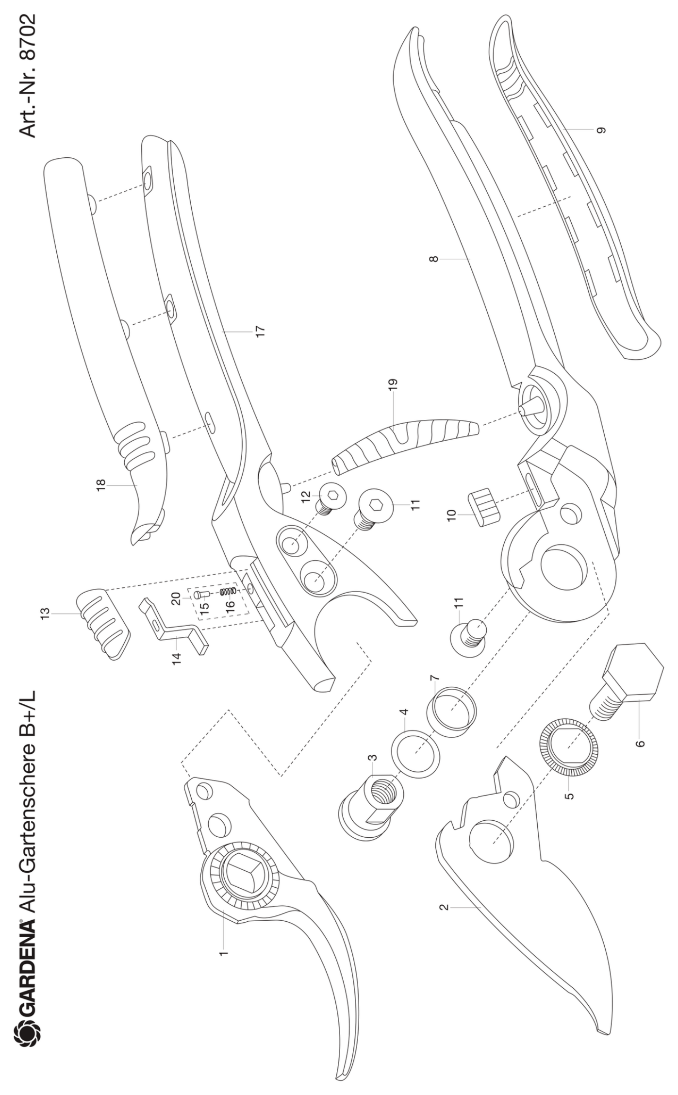 Schema piese de schimb Foarfeca gradina Premium BP 50 8702