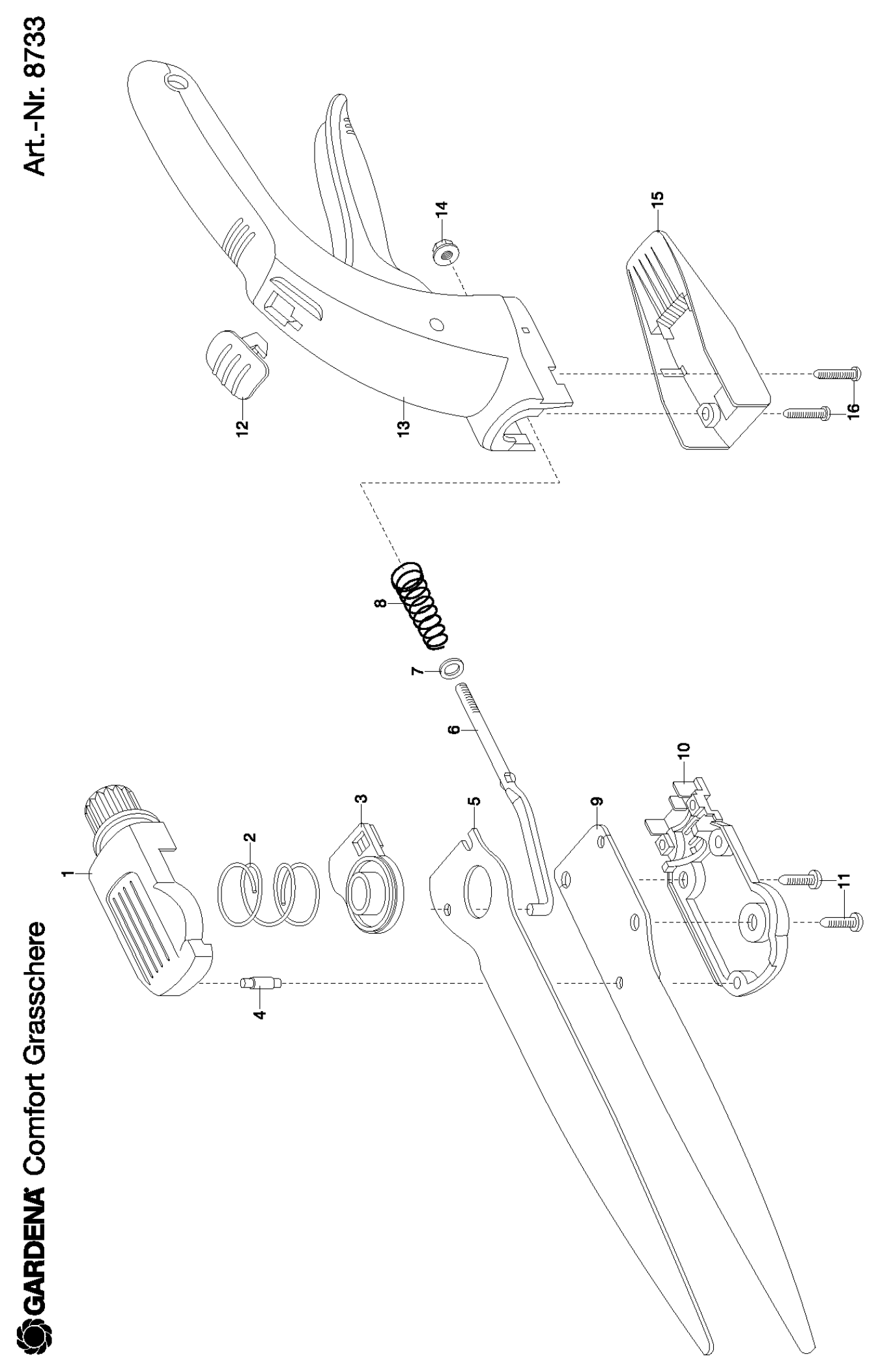 Schema piese de schimb Foarfeca de iarba Comfort 8733