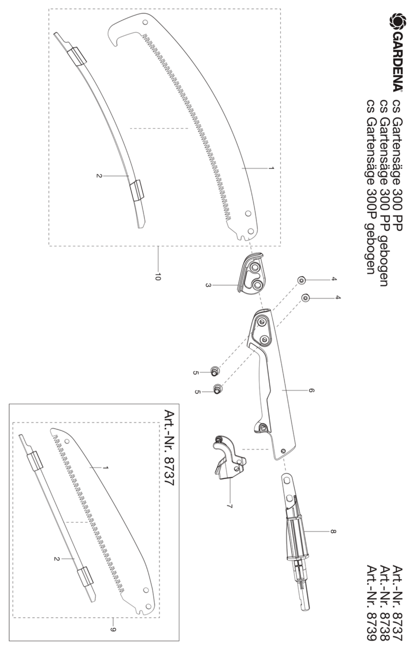 Schema piese de schimb Fierastrau combisistem 300 P curbat 8739