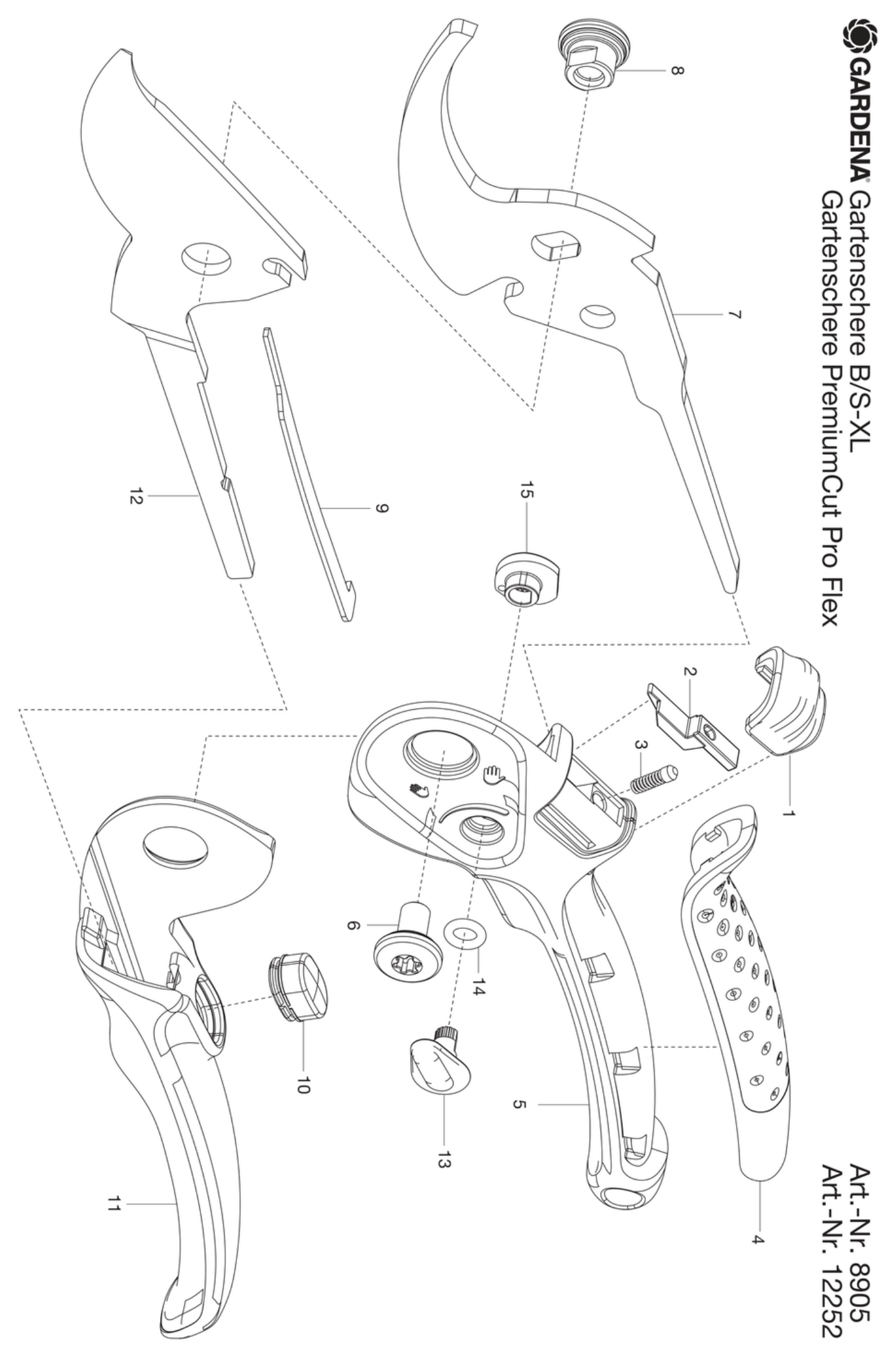 Schema piese de schimb FOARFECA GRADINA PREMIUMCUT PRO FLEX   12252