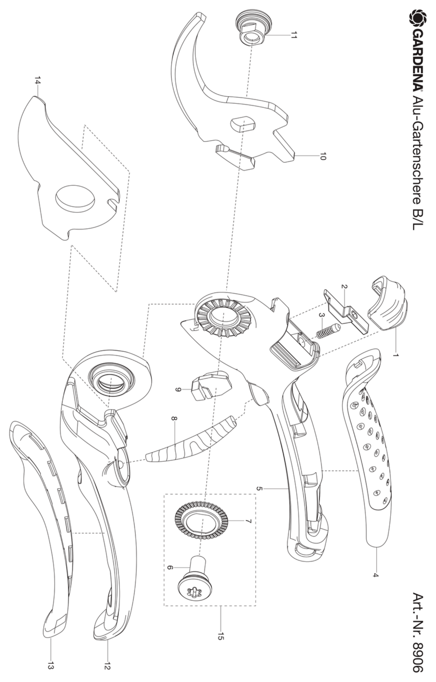 Schema piese de schimb FOARFECA GRADINA ALU B/L 8906